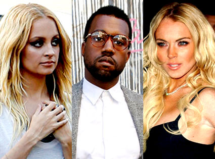 Kanye West, Lindsay Lohan, Nicole Ritchie Kanye West, Lindsay Lohan, Nicole Ritchie